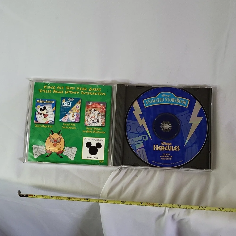 Disneys Animated Storybook Hercules 1997 mac pc game good used condition